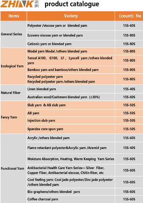 Ne30/1 Siro Spun Yarn para tricô 100% material de bambu testado para uniformidade de torção 750TPM