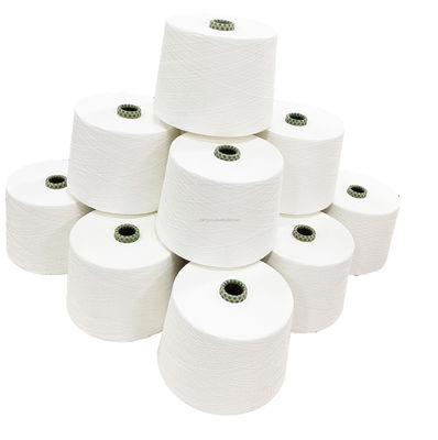 Fios de fibra de bambu, de cor branca 60S Siro Compacto, com espuma, misturados