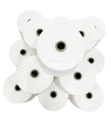 Fios de fibra de bambu, de cor branca 60S Siro Compacto, com espuma, misturados