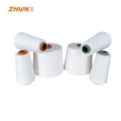 Amostra grátis de fios de espuma de núcleo 100% poliéster spandex para tricotar e tecido Branco bruto